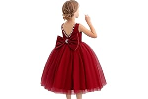 KAQININI Flower Girl Dress Kids Satin Tulle Wedding Guest Party Birthday Bridesmaid Communion Pageant Prom Ball Gown Maxi