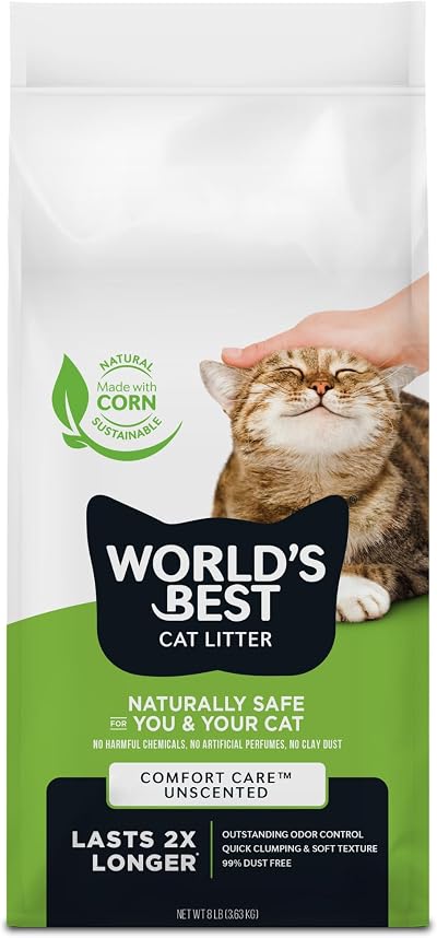 World's Best Cat Litter 8lb Original Unscented Lightweight, 99% Dust Free