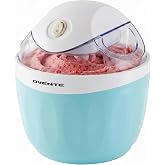 OVENTE Electric Ice Cream Maker, 1QT Freezer Bowl, Blue ICM110BL | For Healthy &amp; Homemade Frozen Yogurt, Sorbet, and Gelato, Mini Kitchen Appliance Ideal for Summer Desserts for Kids, 15 Watts