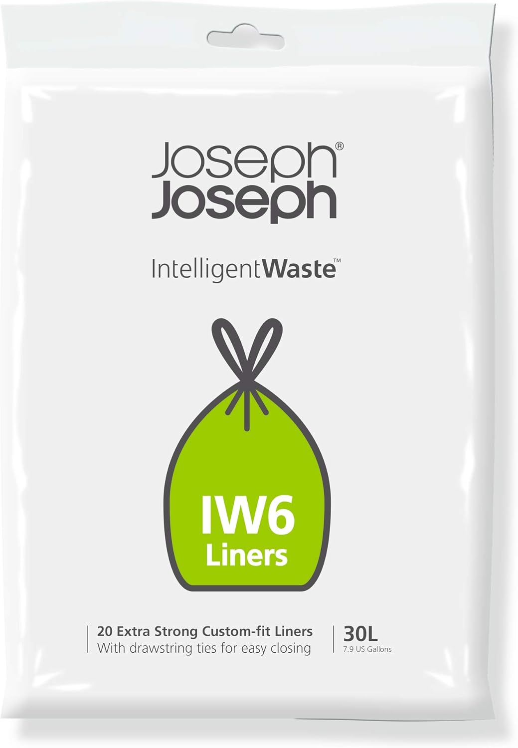 Joseph Joseph IW6 Bin Liners, High Quality General Waste Bags with Tie
