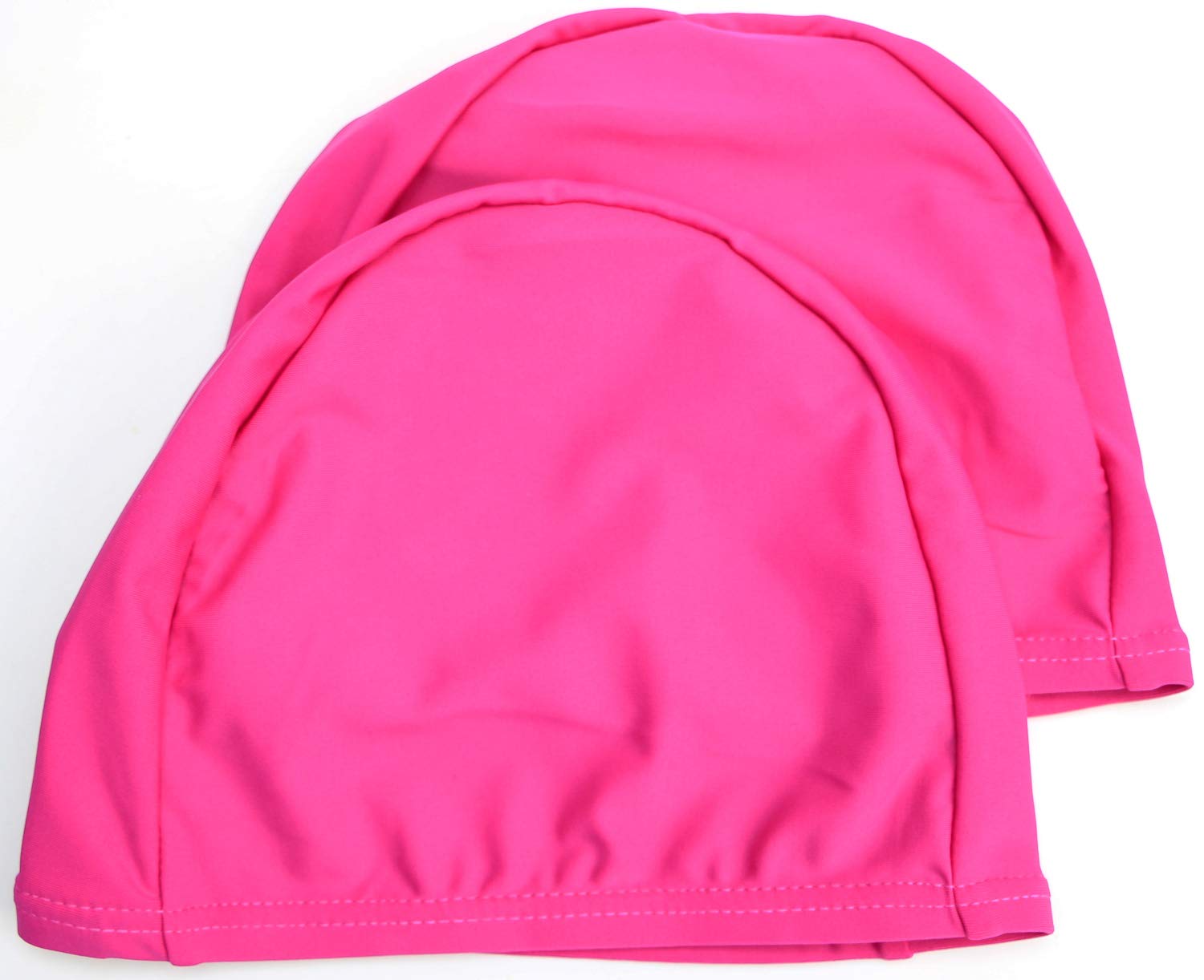 Easyglide 2 Pack Deluxe Spandex Swimming caps for Lycra Fabric Adult Junior childen Swim hat (Pink, Adult)