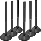 OranLite 6 Pack Durable Sign Post and Water-Filled Base Set Kit - 13" DIA Stand with 41" Post - Bolts & Nuts for Hanging Signs, Portable Warning Sign Holder for Public Parking / Commercial / Recreational Use