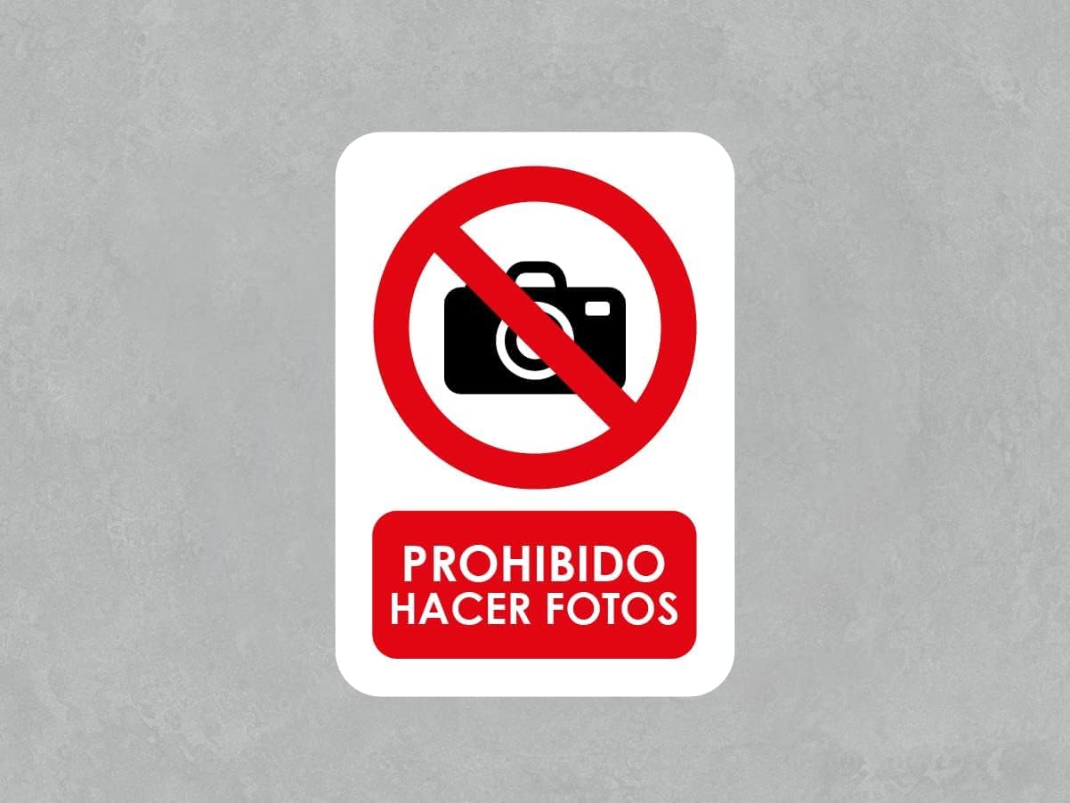 Oedim Pack of 5 Forbidden Photo Signs, 14.8 x 21 cm, Durable and Economical, Made of PVC