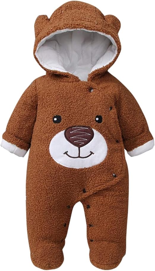 fleece bear onesie baby