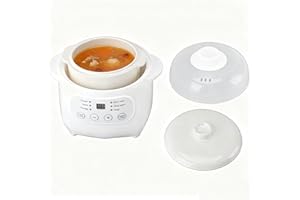 Smart Electric Stew Pot, 1L Capacity Prevent Dry Burning Time Appointment Easy to Use Small Slow Cooker Versatile Ceramic Sou