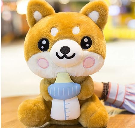 Amazon Co Jp ぬいぐるみ かわいいぬいぐるみのぬいぐるみ 犬の人形の動物 犬の牛乳瓶の誕生日プレゼント45cm おもちゃ