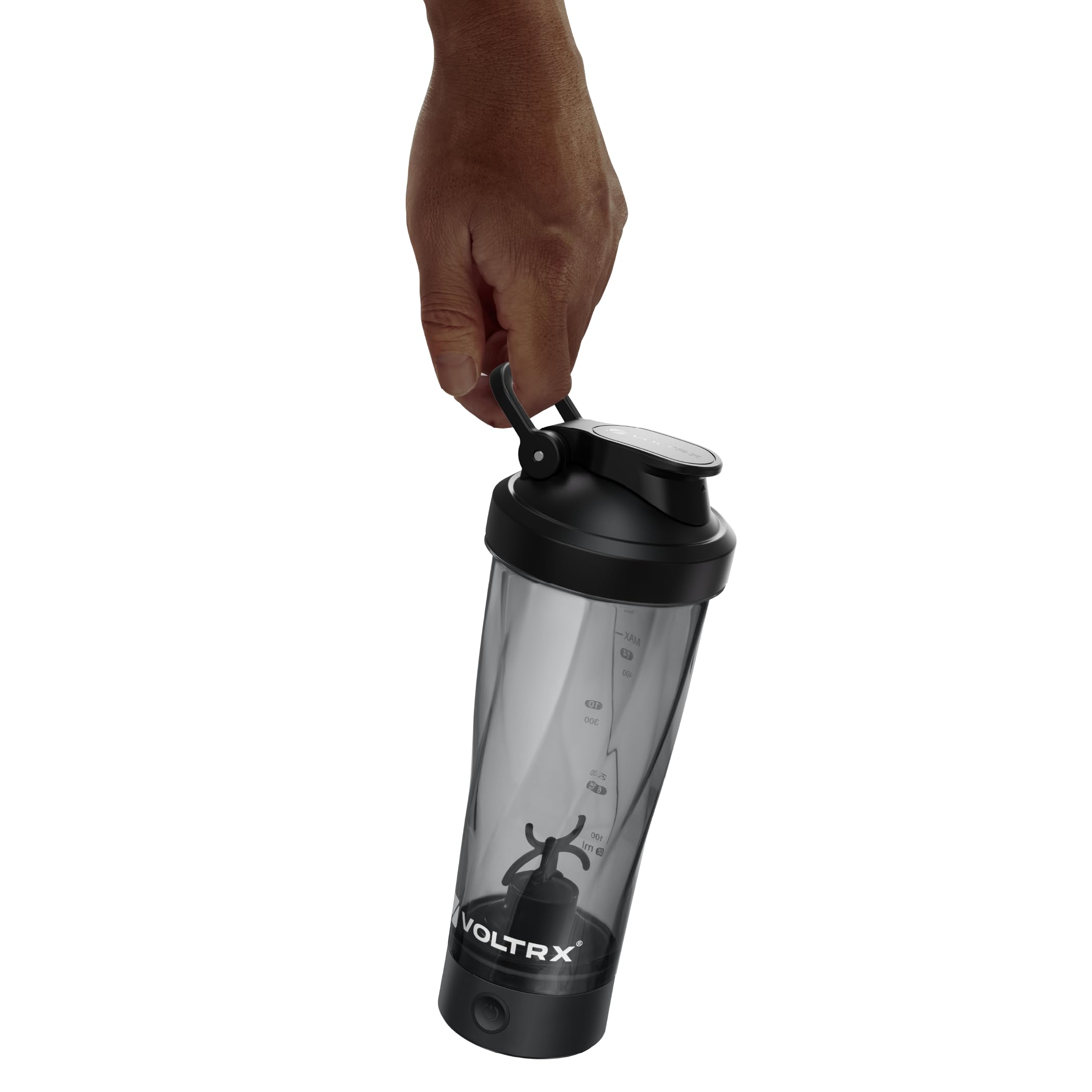 VOLTRX VortexBoost Electric Shaker Bottle, USB C Rechargeable Protein Shake Mixer, Shaker Cups for Protein Shakes and Meal Replacement Shakes, BPA-Free, Made with Tritan, Black