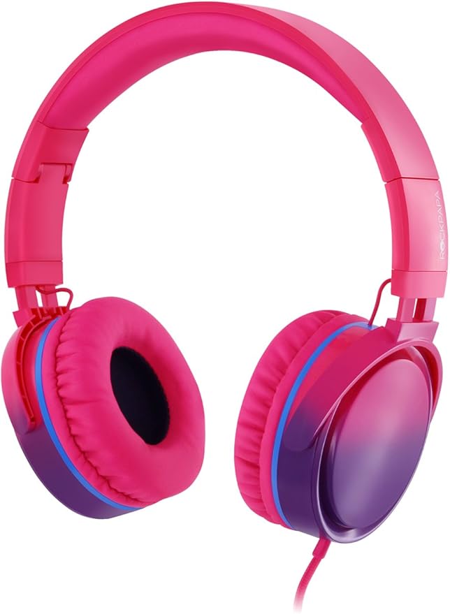 Rockpapa Grade Stereo Wired Headphones Foldable Headsets with Mic for