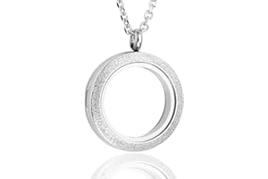 Jovivi 25mm/30mm Living Floating Memory Glass Locket Necklace - Stainless Steel Secure Buckle Closure