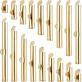 CRAFTYMELODY 86Pcs Slider on End Clasps 9 Sizes Slider End Caps Jewelry Tube End Bar 18K Gold Plated Brass Tubes Clasp Crimp Terminator for Seed Beads Jewelry Making Bracelets Necklace Earring