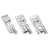 FIKLOTA 3-Piece Narrow Rolled Hem Presser Foot Set - Includes 3mm, 4mm and 6mm - for Low Shank Snap-On Singer, Brother, Janome, Juki, Babylock, Elna, Kenmore, White, Necchi, and More Sewing Machines