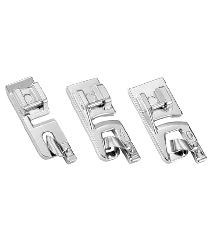 Juego De 3 Prensatelas Para Dobladillo Enrollado - Anchos 1/2", 3/4", 1" | Compatible Con Singer, Brother, Janome