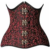 Daisy corsets womens Curvy Brocade Double Steel Boned Under Bust Corset Waist Cincher