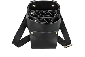 Scissors Bag- Soft Leather Salon Barber Hairdressing Scissor Shears Holster Hair Stylist Tools Bag with Waist Shoulder Belt