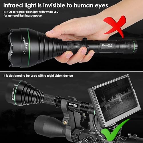 UniqueFire T75 940nm IR Illuminator Flashlight Lights for Night