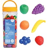 edxeducation Fruit Counters, Set of 108 | Math Manipulatives for Preschoolers, Color Sorting Sensory Toys, Counters for Kids Math and Language Skills