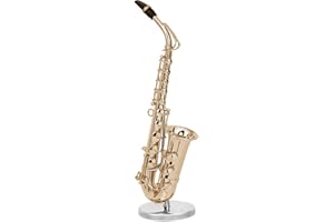 Broadway Gifts Co. Decorative Gold Saxophone Music Instrument Miniature Replica with Case - Size 6.5 in. Does Not Play!