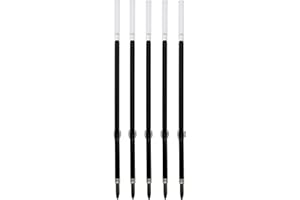 LENDEN Pack of 5 Replacement Ballpoint Ink Refill for Rubberized Comfort Soft Touch 2 in 1 Ballpoint Pen Capacitive Stylus Tip, Premium Metal Medium Point, Black Ink (Black Replacement Refill)