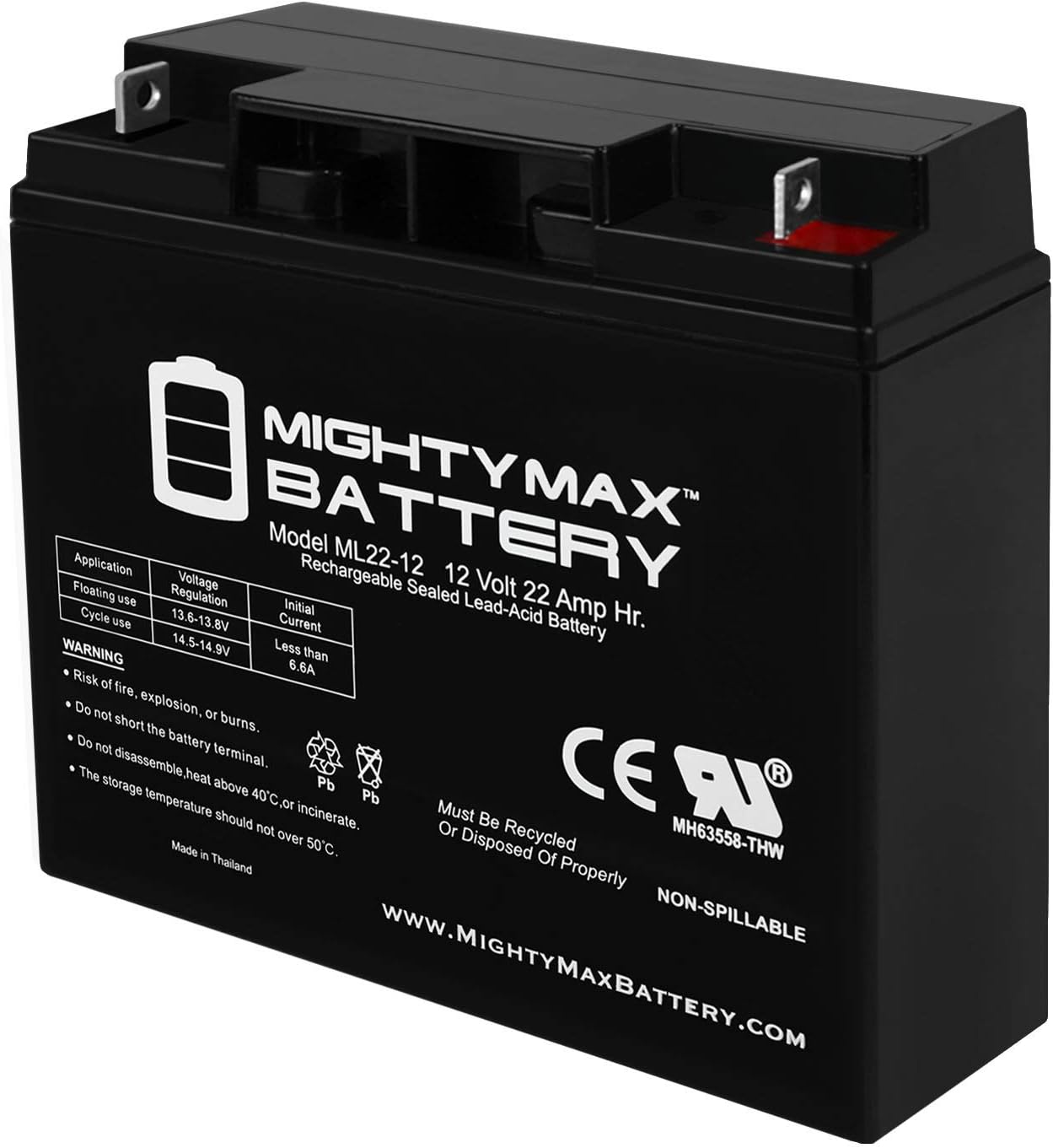 Mighty Max Battery 12V 22AH SLA Battery for Duralast 900 Amp Jump Starter