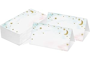 YUANSAIL Little Star Place Cards Tent Style Cards – 25 Cards per Pack – Little Star Party Supplies Decorations – Birthday Party Favors(TAIKA-010)