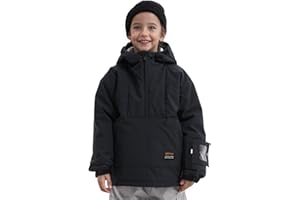 North Peak Kid Pullover Anorak Hooded Ski Jacket Waterproof Windproof Snowboard Jackets Winter Coat