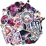 Cool Stickers For Laptop [50Pcs] Harajuku Style decals Northern Lights Starry Sky Stickers Car Motorcycle Bicycle Luggage Helmet Graffiti Patches Skateboard Mac Stickers (Harajuku)