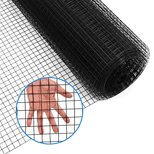 24'' x 50' 1inch Hardware Cloth 16 Gauge Black Vinyl Coated Welded