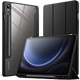 JETech Case for Samsung Galaxy Tab S10 Lite/S10 FE/S9 FE 10.9", Black | Clear Transparent Back, S Pen Holder, Slim Shockproof Cover, Tri-Fold Stand, Auto Wake/Sleep