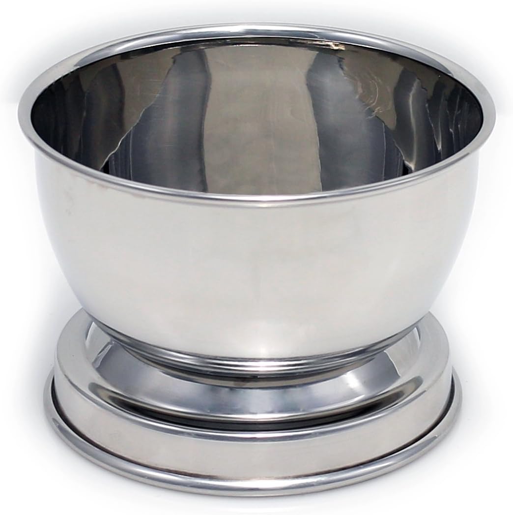 Macs Beautiful Deluxe Chrome Shaving Bowl Made Of 18/8 Stainless Steel for Shaving Soap-B2046