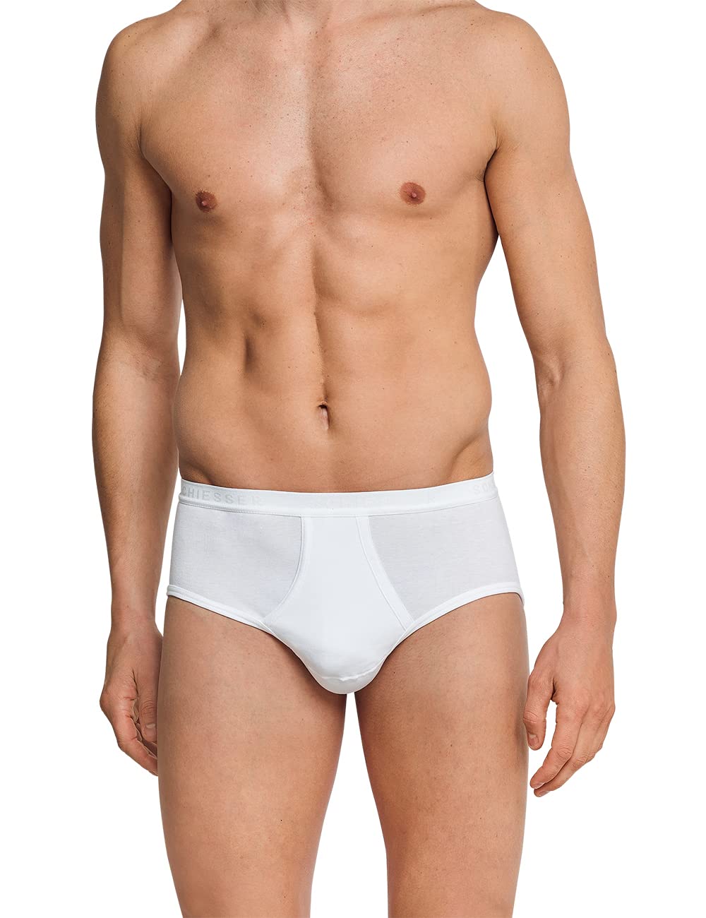 Schiesser Men's Sports Briefs, White (100-White), 4XL EU