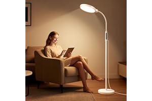 MORFONE Happy Light Therapy Lamp, 11000 Lux UV-Free Floor Sun Light Lamp with Touch Remote Control, 5 Color Temperatures 10 Brightness Levels Lights for Living Room Bedroom Office