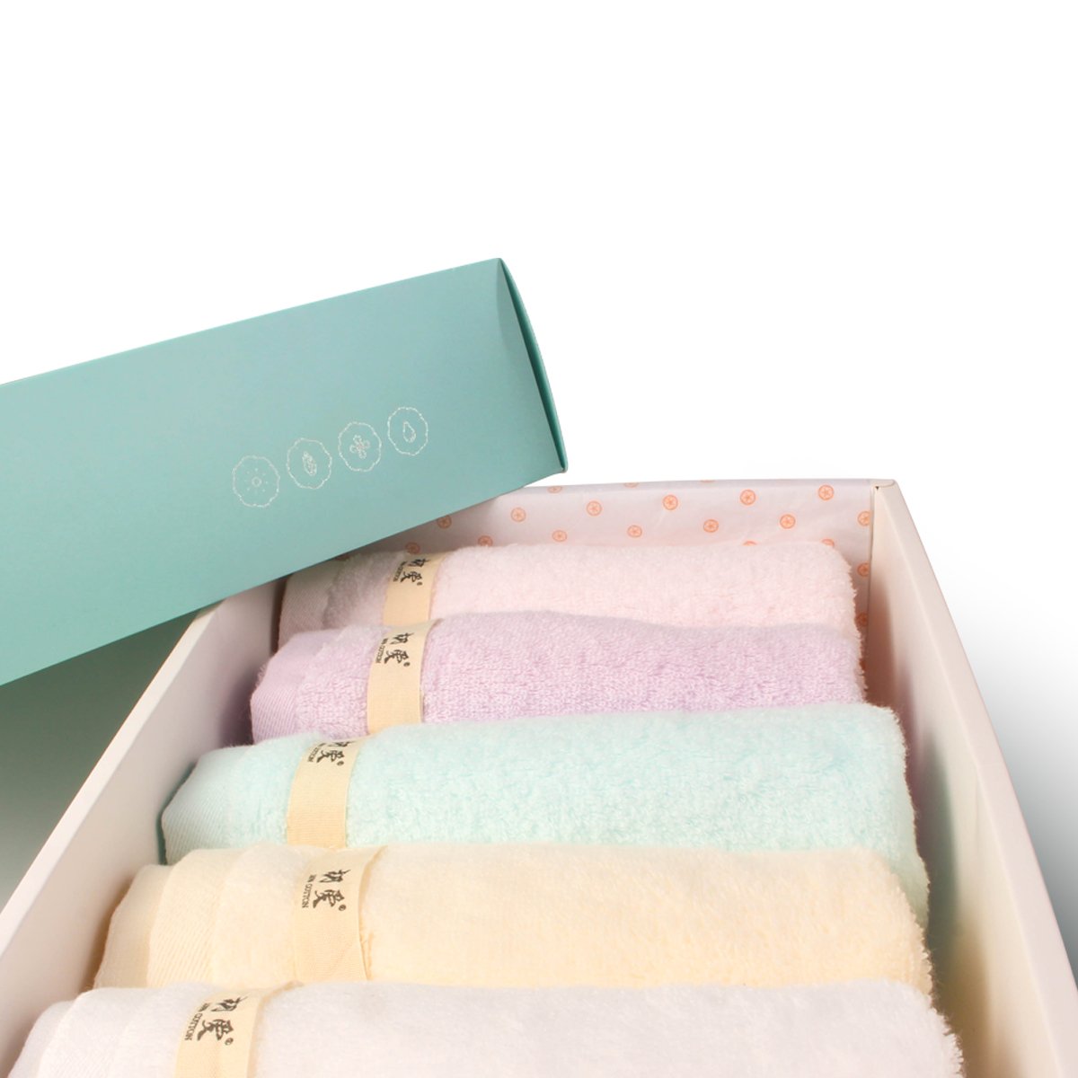 ESSLANDA 100% Cotton 5-Piece Towel Set Ultra Absorbent for Drying & Cleaning (5 Colors)