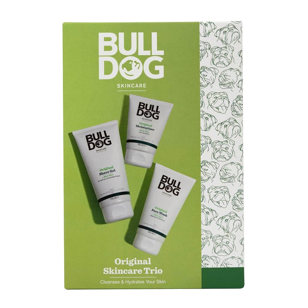 BULLDOG SKINCARE - Original Skincare Trio Gift Set for Men | All Day Hydration Kit