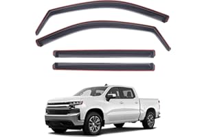 HILAKE in-Channel Window Visors for GMC Sierra 1500/Chevrolet (Chevy) Silverado 2019-2026 Crew Cab Extra Durable Rain Guards 