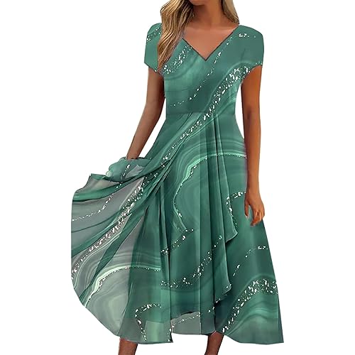 Summer Dresses for Women 2023 Casual Party Short Sleeve Maxi Dress Tropical  Sundress Going Out Trendy Dress in Dubai - UAE