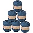 6 Balls Angora Mohair Wool Yarn Soft Fingering Baby Mohair Cashmere Hand Crochet Yarn for Knitting DIY Scarf Sweater Thread Yarn 300g (Allure Blue)