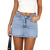 TYSSEDAL Women's 2025 Y2K Denim Mini Skirt Casual Mid Waist Stretchy Sexy Bodycon Short Jean Skirts for Women Club Party