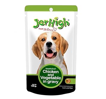 Jerhigh Chicken and Vegetable in Gravy 120 g (Pack of Four)