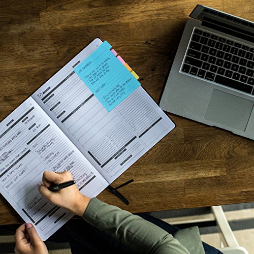 Sticky Notes by Panda Planner - Bookmark, Prioritize and Set Goals with Color Coding - 60 Ruled Lined Notes (4x6"), 40 Dotted Notes (3x4"), 40 Blank Notes (2.7x4.2") - 140 Total Tab Divider Notes