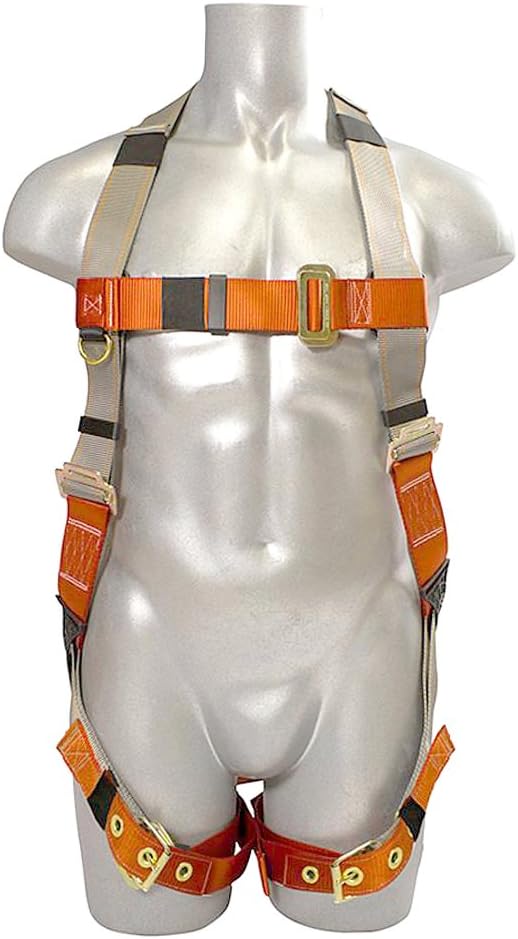 Madaco Safety Products Unisex's H-TB205C Safety Harness Internal Shock Laynard Kit, Coyote Brown/Orange, Medium/2X-Large