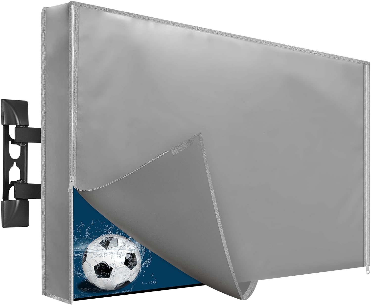 Outdoor TV Cover 52 to 55 Inches Weatherproof, Waterproof Outside TV Covers Heavy Duty 600D Oxford TV Covers Outdoor TV Screen Protectors Shield with Zippers for Flat Screen Outdoor TVs Image