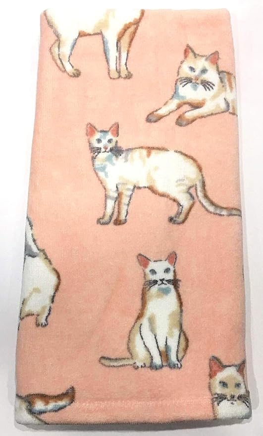 Amazon Com Whimsy White Cats Decorative Bathroom Towel Hand