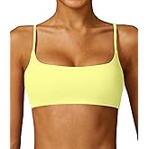 Comper Women's Sports Bra with Thin Straps Stretchy Wirefree Workout Bras Lightweight Workouts Bralette with Removable Pads