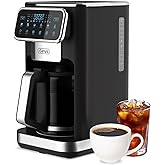 Gevi 12 Cup Programmable Drip Coffee Maker with Touch Screen, Fast and Strong Brew, Auto Shut-Off, 4-Hour Keep Warm Plate, Iced Coffee Option, Anti-Drip System, Permanent Filter