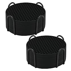 Silicone Coasters Set of 16 with Holder,Coasters