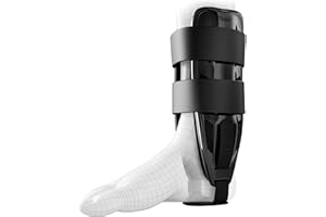Braceapedia AnklePro Air Gel Stirrup Ankle Brace, Hard Core Side Stabilizer With Removable Cold Therapy Air Cushion & Gel Pad for Ankles, Ankle Brace for Women and Men, Ankle Support, Regular, Black