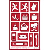 Over'N'Over Reusable Glass Etching Stencils &ndash; Durable Self-Stick Designs for Glass, Mirrors, and Ceramics with Armour Etch Cream &ndash; 5&rdquo; x 8&rdquo; Stencil Sheet - What's Cooking