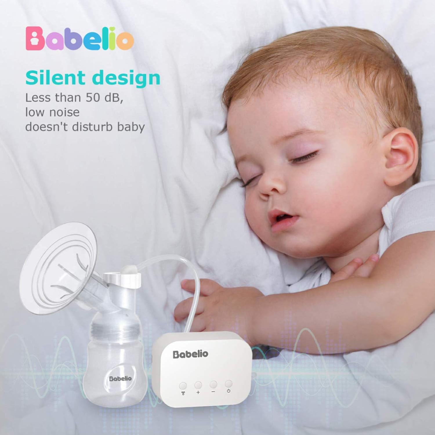 Double Electric Breast Pump By BABELIO, Portable Milk Pump w/ 2 Modes, 12 Levels, Strong Suction Power, Memory Function, Super Quiet and Rechargeable : Baby