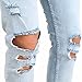 Just No Logo Men's Slim Fit Light Blue Ripped Jeans Destroyed Denim(30W,Sky Blue)