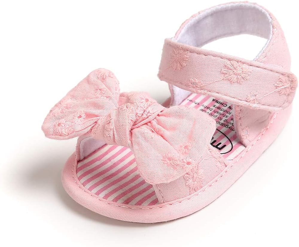  | Meckior Baby Toddler Infant Girls PU Leather Soft Closed Toe Summer Sandals Flower Princess Flat Shoes | Sandals